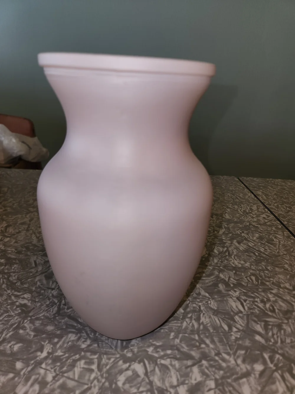 Source Unknown Soft Pink Curved Ceramic Vase Number 34 On Bottom